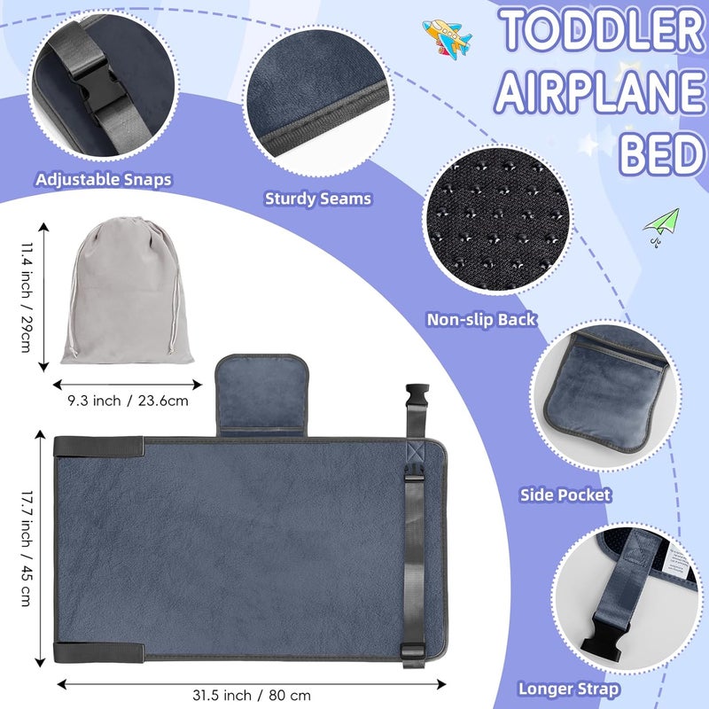 GoCozy Toddler Airplane Bed, Travel Essentials for Kids, Soft Toddler Airplane Travel Essentials with Sticker Book, Grey - Image 4